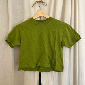 Los Angeles Apparel Cropped Tee in vintage green